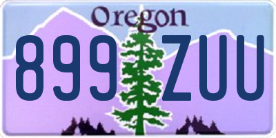 OR license plate 899ZUU