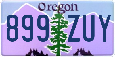 OR license plate 899ZUY