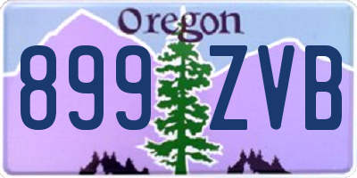 OR license plate 899ZVB