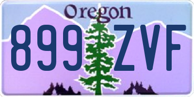 OR license plate 899ZVF