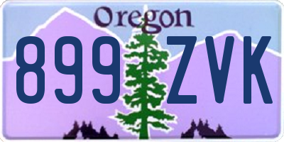 OR license plate 899ZVK