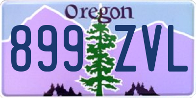 OR license plate 899ZVL