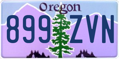 OR license plate 899ZVN