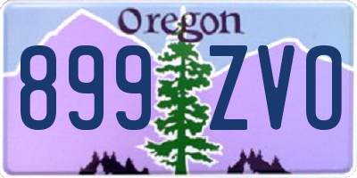 OR license plate 899ZVO