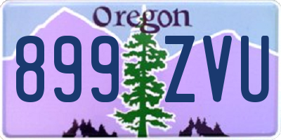 OR license plate 899ZVU
