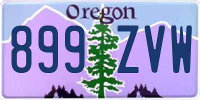 OR license plate 899ZVW