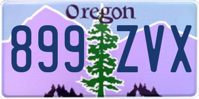 OR license plate 899ZVX