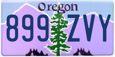 OR license plate 899ZVY