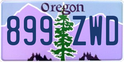 OR license plate 899ZWD