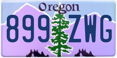 OR license plate 899ZWG