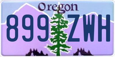OR license plate 899ZWH