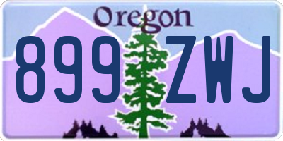 OR license plate 899ZWJ