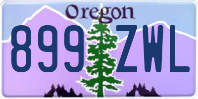 OR license plate 899ZWL
