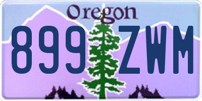OR license plate 899ZWM