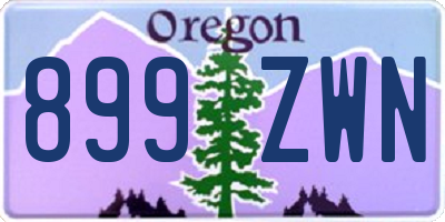 OR license plate 899ZWN