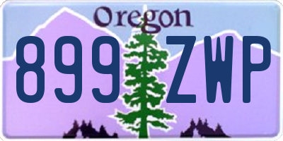 OR license plate 899ZWP