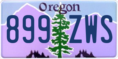 OR license plate 899ZWS