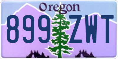 OR license plate 899ZWT