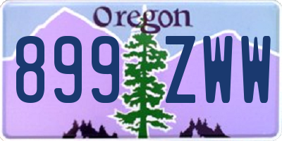 OR license plate 899ZWW