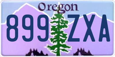 OR license plate 899ZXA