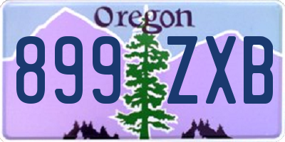 OR license plate 899ZXB