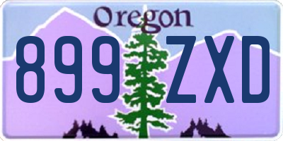 OR license plate 899ZXD
