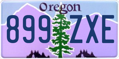 OR license plate 899ZXE