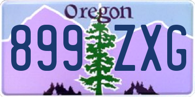 OR license plate 899ZXG