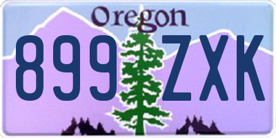 OR license plate 899ZXK
