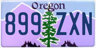 OR license plate 899ZXN