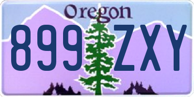 OR license plate 899ZXY