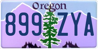 OR license plate 899ZYA