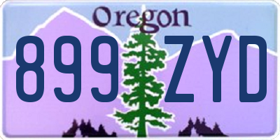 OR license plate 899ZYD