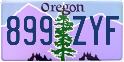 OR license plate 899ZYF