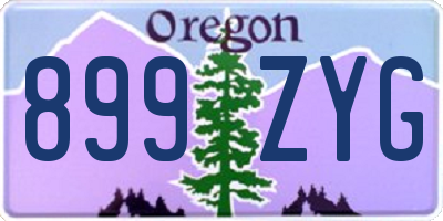 OR license plate 899ZYG
