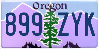 OR license plate 899ZYK