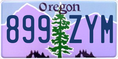 OR license plate 899ZYM