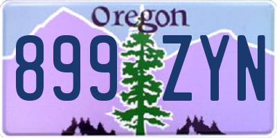 OR license plate 899ZYN
