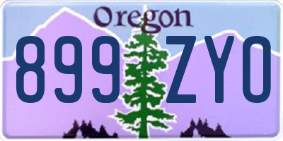 OR license plate 899ZYO