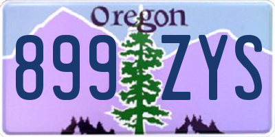 OR license plate 899ZYS