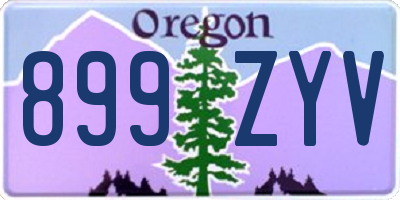 OR license plate 899ZYV
