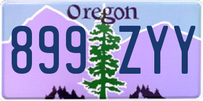 OR license plate 899ZYY