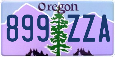 OR license plate 899ZZA
