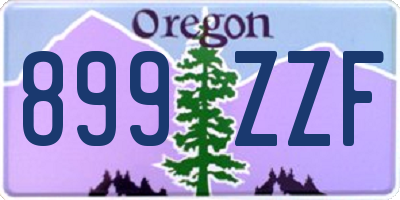 OR license plate 899ZZF