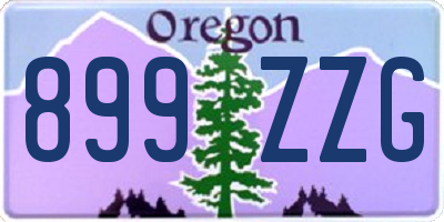OR license plate 899ZZG