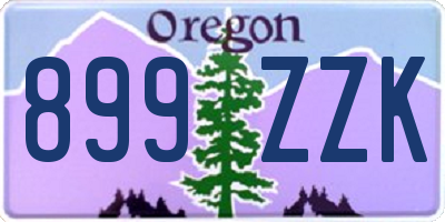 OR license plate 899ZZK
