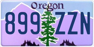 OR license plate 899ZZN