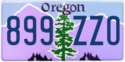 OR license plate 899ZZO