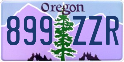 OR license plate 899ZZR