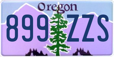 OR license plate 899ZZS